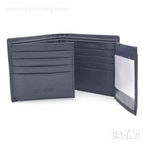 Портфейл и колан в черно от естествена кожа-Мъжки комплект, снимка 2 - Подаръци за мъже - 52415065