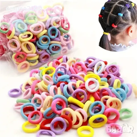 200 бр. Цветни ластици за коса, за жени и момичета, за опашки