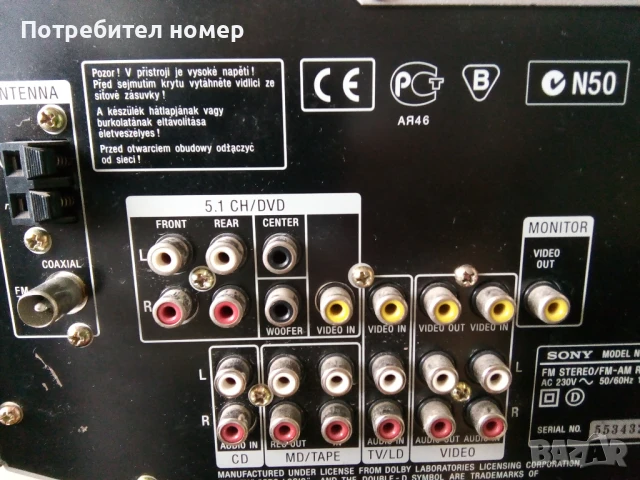 ресивър, усилвател SONY STR-DE435, снимка 7 - Ресийвъри, усилватели, смесителни пултове - 50799576