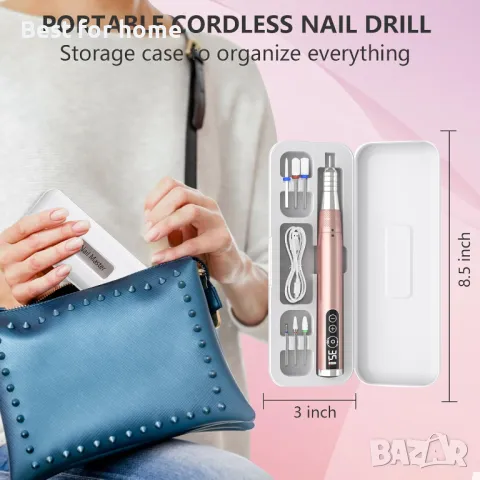 Професионална безжична електрическа пила за нокти Kredioo, снимка 8 - Педикюр и маникюр - 49901243