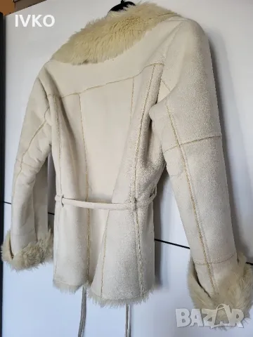 Дамско палто,еко кожа и косъм Lindex S/Xs, снимка 6 - Якета - 47749089