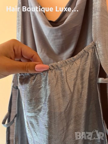 Сребриста къса рокля с гол гръб и регулираща се презрамка ❤️, снимка 6 - Рокли - 44047344