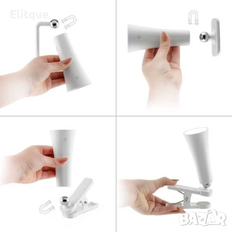 LED магнитна лампа Flexy, 3v1, 3W, 4000К, Бяла, черна, снимка 11 - Други - 52853740