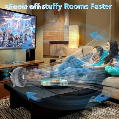 DaMohony Smart Sensor Акумулаторен персонален настолен вентилатор с 5 режима , снимка 7 - Вентилатори - 51590783