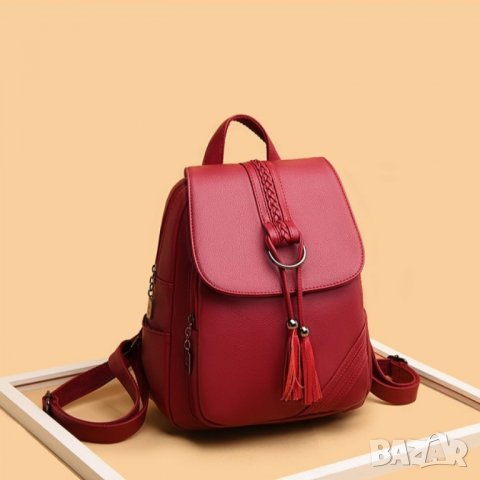 Дамска раница Red b1125, снимка 10 - Раници - 43055137