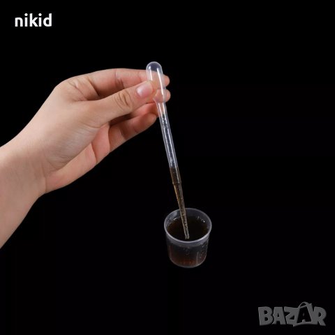 дълга пластмасова пипета пипети сладкарски за десерти кексчета смола, снимка 5 - Други - 36604947