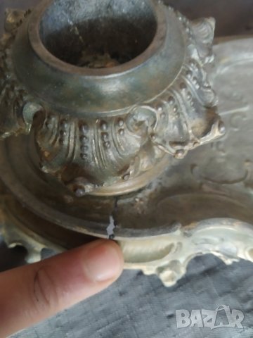 стар фигуративен свещник арт деко, снимка 6 - Антикварни и старинни предмети - 35210851
