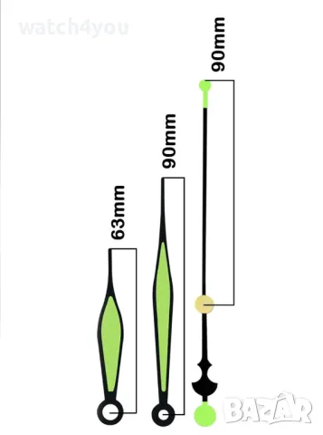 ФОСФОРНИ / ФОСФОРЕСЦИРАЩИ СТРЕЛКИ ЗА СТЕНЕН ЧАСОВНИК. НЕОНОВИ / СВЕТЕЩИ СТРЕЛКИ ЗА СТЕННИ ЧАСОВНИЦИ., снимка 2 - Стенни часовници - 50259360