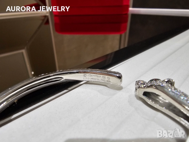 CARTIER Panthere de Cartier White Gold Diamonds Дамска Гривна, снимка 7 - Гривни - 52905115