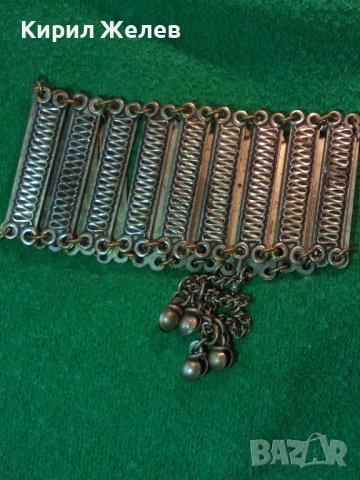 СТАРА БРОНЗОВА ПОСРЕБРЕНА ВЪЗРОЖДЕНСКА ГРИВНА със ЗВЪНЧЕТА 44321, снимка 5 - Антикварни и старинни предмети - 32265077