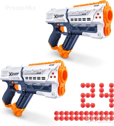Комплект от 2 броя бластер X-Shot Chaos Meteor Blaster 36365-2022 Детско оръжие с 24 броя топчета, снимка 3 - Други - 50782339