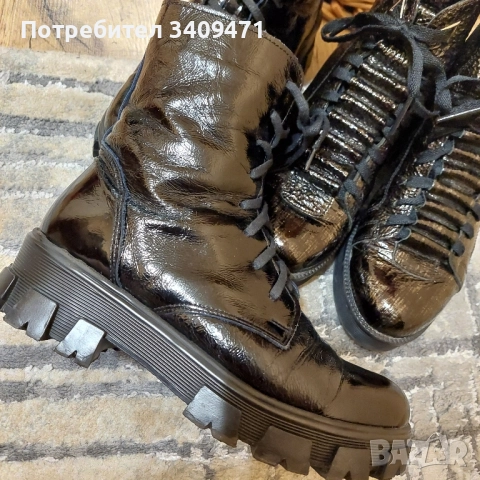 Дамск боти от естествен лак, снимка 4 - Дамски боти - 52255152