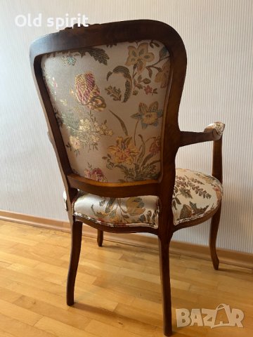 Двойка антикварни кресла Fleurs de Versaille в стил Луи XV, кабриолет (Cabriolet), снимка 6 - Антикварни и старинни предмети - 43356232