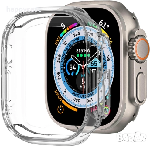 Apple Watch Ultra 3 2 1 / Series 11 10 6 5 4 / SE 3 2 1 / Мек TPU силиконов кейс с протектор, снимка 6 - Смарт часовници - 52097844