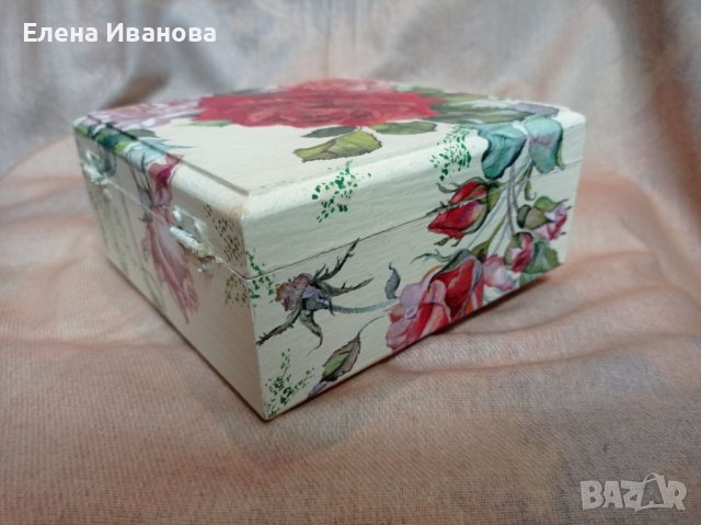 Кутия с рози - декупаж, снимка 6 - Други - 43450509