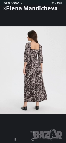 Дълга L / XL макси лятна рокля еластична материя не се мачка талия с ластик, снимка 2 - Рокли - 52092536
