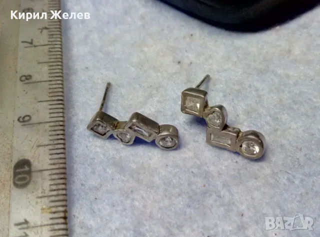 ФЕШЪН АРТ СКЪПОЦЕННИ ОБЕЦИ от БЛАГОРОДНА СТОМАНА с БЯЛА ПОЗЛАТА и ФАСЕТИРАН ПЛАНИНСКИ КРИСТАЛ 48647, снимка 5 - Обеци - 49704525