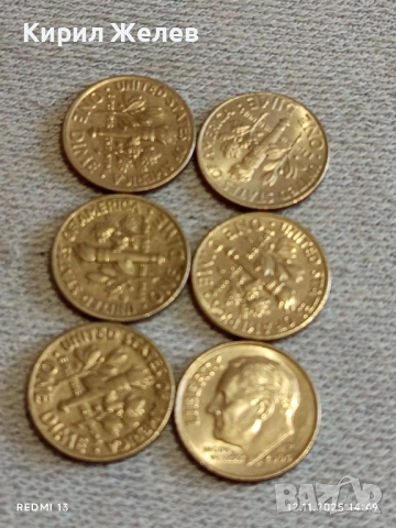 Шест монети ONE DIME UNITED STATES of AMERICA различни години 51918