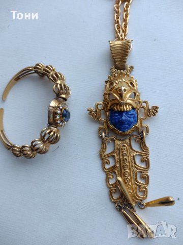 Marbel Mexico Salvador Teran Колие Vintage // Керамична маска Choker Necklace, снимка 7 - Антикварни и старинни предмети - 38438326