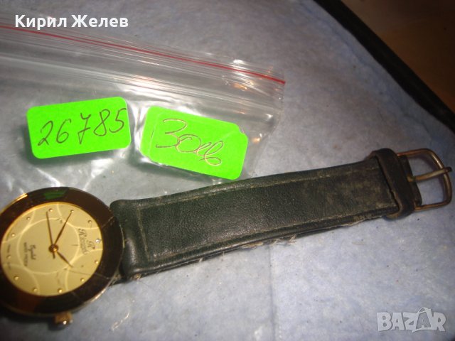 RICARDO Cristal WATER PROOF JAPAN QUARTZ 18K GOLD PLATED КАИШКА ЕСТ. КОЖА ЯПОНСКИ ЧАСОВНИК 26785, снимка 4 - Дамски - 36692857