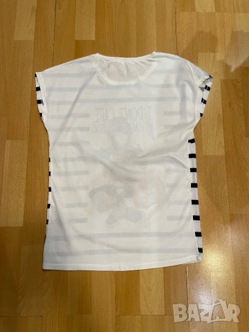 Бяла тениска с мотиви , снимка 2 - Тениски - 42958314
