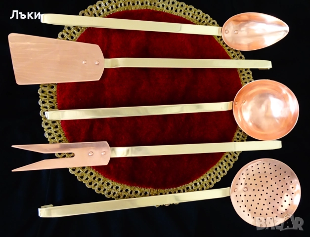 Медна вилица за месо,грил,чиста червена мед 42 см. , снимка 6 - Антикварни и старинни предмети - 51773170