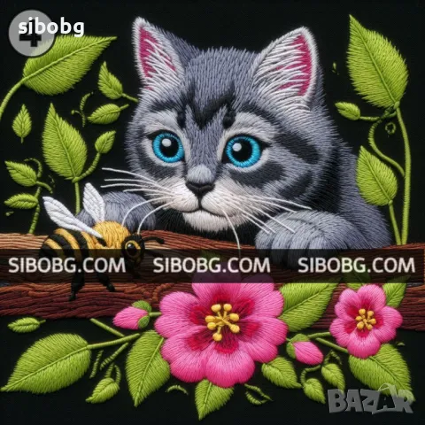 АРТ № 3493 – Комплект за изработка на диамантен гоблен "Любопитното коте" , снимка 4 - Гоблени - 48030093