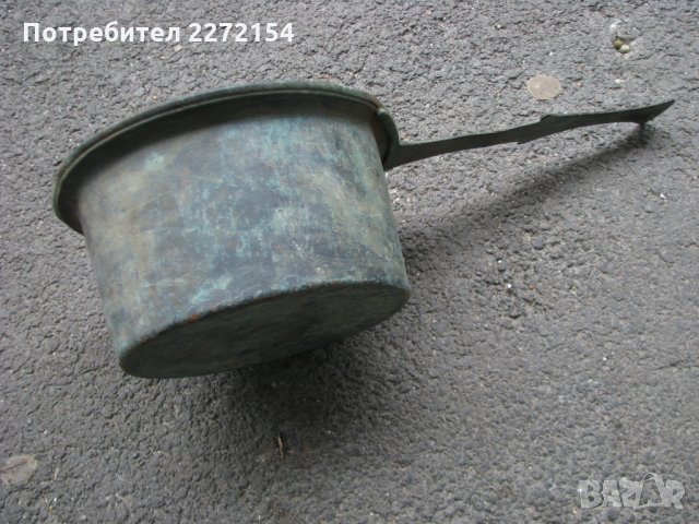 Османски бакърен тиган, снимка 3 - Антикварни и старинни предмети - 32719123