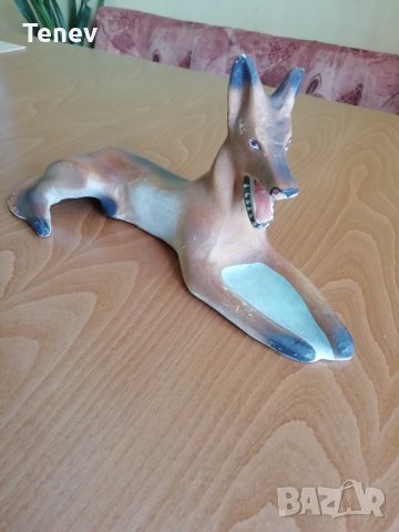 Керамична фигура на чакал, снимка 3 - Антикварни и старинни предмети - 32665838