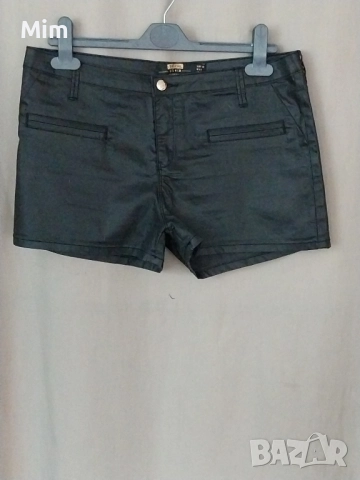 М Къси кожени, черни панталони, снимка 8 - Къси панталони и бермуди - 52419027