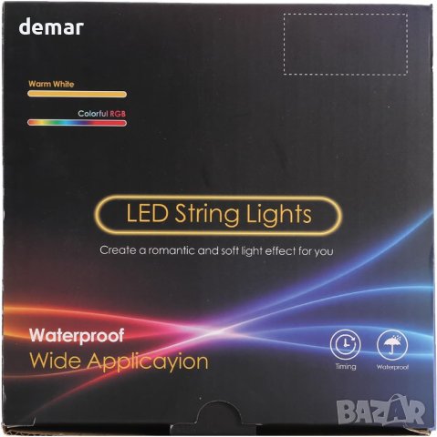 B-right 100 LED+20 крушки USB RGB гирляндни светлини, 12 режима 12,5M, снимка 8 - Декорация за дома - 43340295