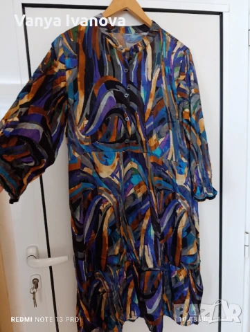 Шарена рокля 30% коприна, снимка 4 - Рокли - 51319042