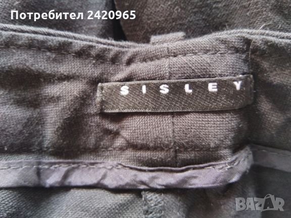 Sisley официален панталон с лен, снимка 3 - Панталони - 26837325