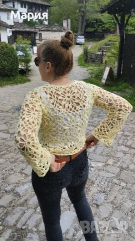 Ръчно плетена блуза, снимка 5 - Блузи с дълъг ръкав и пуловери - 50225071