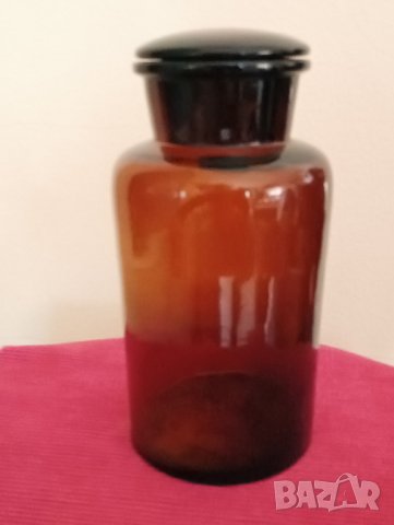 Стар аптекарски буркан, шише от цветно стъкло. , снимка 4 - Антикварни и старинни предмети - 43378895