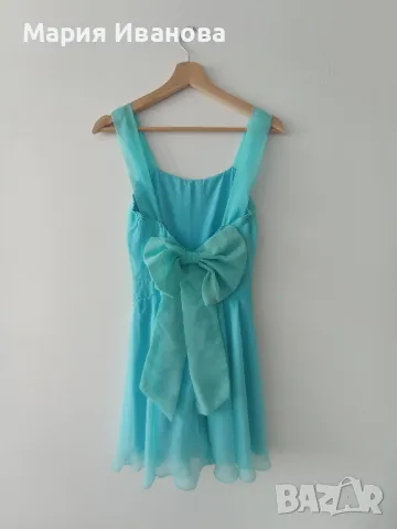 Лятна синя къса рокля, официална, за бал , снимка 5 - Рокли - 49980421