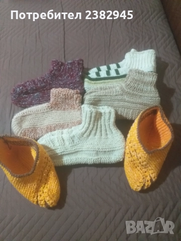 Плетени вълнени търлъци , снимка 3 - Дамски чорапи - 52453417