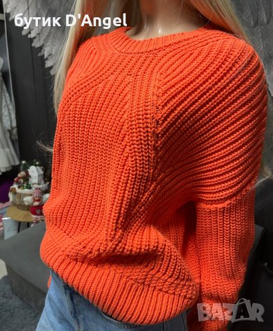 пуловер в оранжев цвят, снимка 4 - Блузи с дълъг ръкав и пуловери - 43479443
