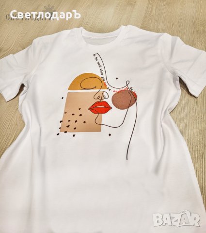 Брокатен печат! Тениска Art line / T-Shirt Art line, снимка 1