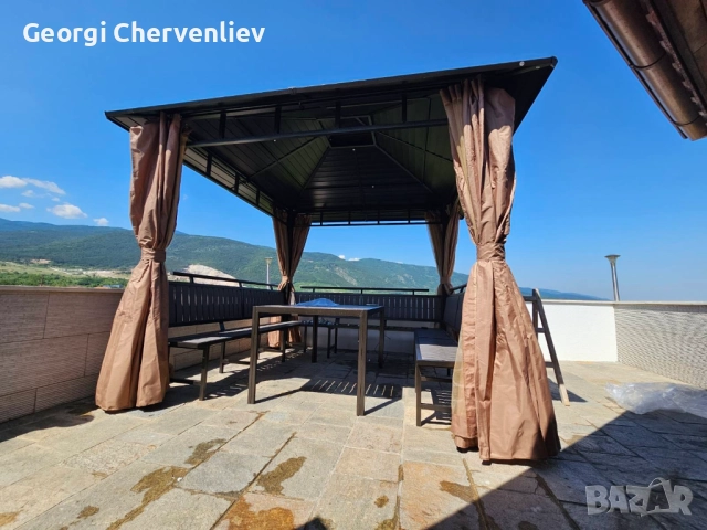 Метална беседка с пейка за двор или градина, снимка 2 - Градински мебели, декорация  - 52387365