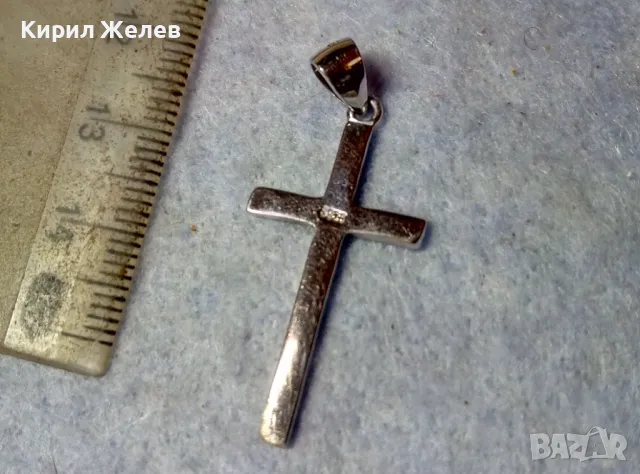 СТИЛЕН СРЕБЪРЕН КРЪСТ РОДИРАНО СРЕБРО S925 ПРОБА НАГРЪДНО КРЪСТЧЕ 36516, снимка 2 - Колиета, медальони, синджири - 48953867