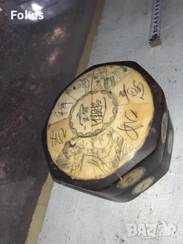 Стара антикварна кутия от дърво и слонова кост, снимка 3 - Антикварни и старинни предмети - 53456850