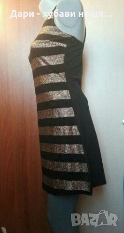 НОВА двупластова рокля, в черно и златисто ПРОМОЦИЯ🌷❤👗S,S/M,M🌷❤👗арт.1102