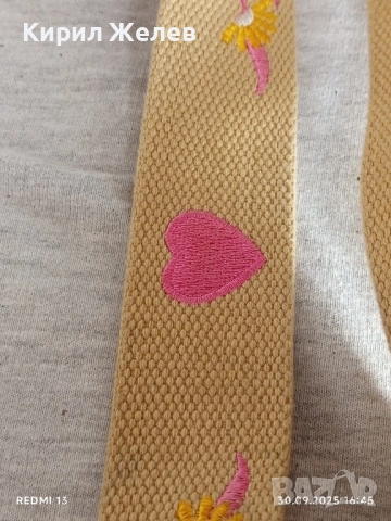 Текстилен дамски колан Арт с флорални елементи и инкрустирани кристали много красив 47173, снимка 6 - Колани - 51893520