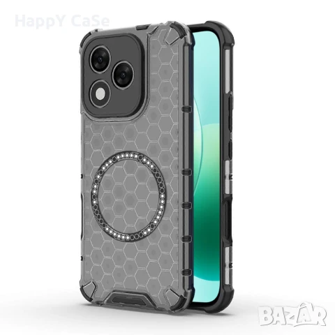 Honor 400 Lite 5G / HONEYCOMB MAGSAFE Удароустойчив кейс гръб калъф, снимка 3 - Калъфи, кейсове - 50506235