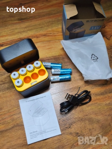 НОВИ акумулаторни AA батерии, 8 броя, бързо зарядно устройство, 1.5V 3000mWh, 1600 пъти зареждане..., снимка 6 - Друга електроника - 51572463