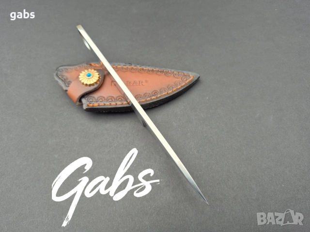 Нож KA BAR OLEAN NY ,фултанг с кожена кания, снимка 8 - Ножове - 53402353