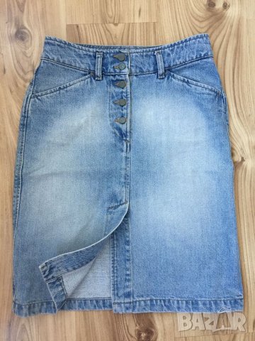  Дамска дънкова пола RIFLE оригинал, size 26 (XS,S), 100%памук, св. синя, НОВА