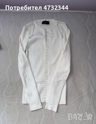 Бяла блуза на BSB, снимка 2 - Блузи с дълъг ръкав и пуловери - 53406554