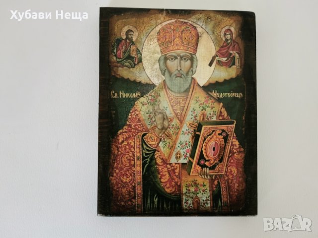 Икона Св. Николай Чудотворец, снимка 5 - Икони - 35594831